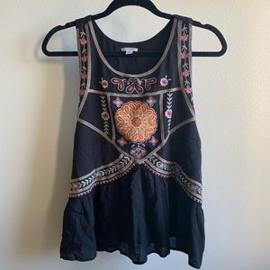 Brown patterned tank top